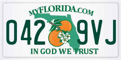 FL license plate 0429VJ