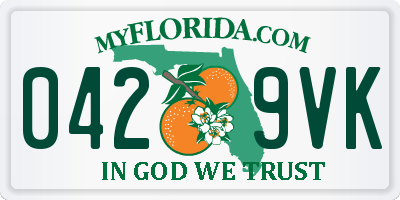 FL license plate 0429VK