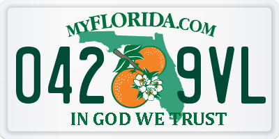 FL license plate 0429VL