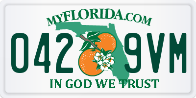 FL license plate 0429VM