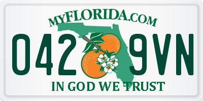 FL license plate 0429VN