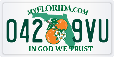 FL license plate 0429VU