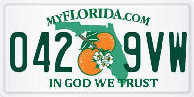 FL license plate 0429VW