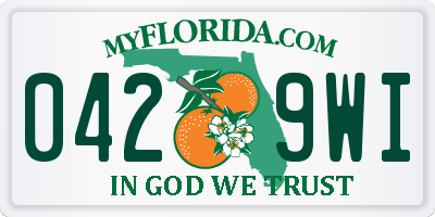 FL license plate 0429WI