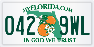 FL license plate 0429WL