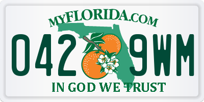 FL license plate 0429WM