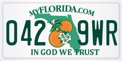 FL license plate 0429WR