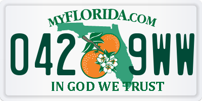 FL license plate 0429WW