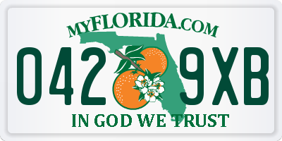 FL license plate 0429XB