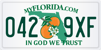 FL license plate 0429XF