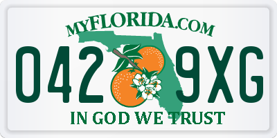 FL license plate 0429XG
