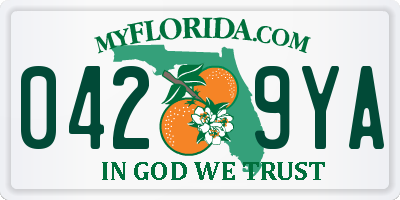 FL license plate 0429YA