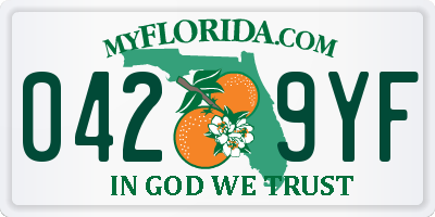 FL license plate 0429YF