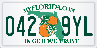 FL license plate 0429YL