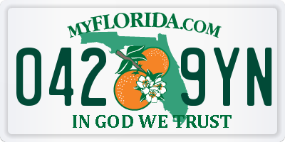 FL license plate 0429YN