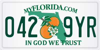 FL license plate 0429YR