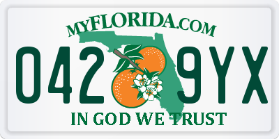FL license plate 0429YX