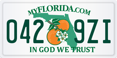 FL license plate 0429ZI
