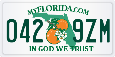 FL license plate 0429ZM
