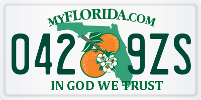 FL license plate 0429ZS