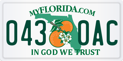 FL license plate 0430AC