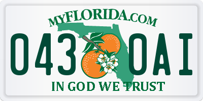 FL license plate 0430AI