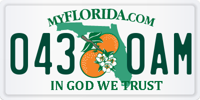 FL license plate 0430AM