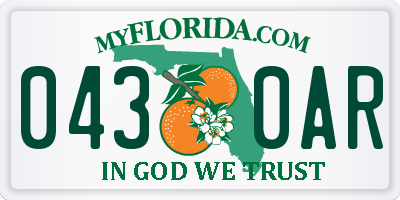FL license plate 0430AR