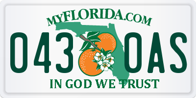 FL license plate 0430AS