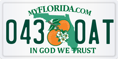FL license plate 0430AT