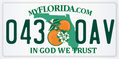 FL license plate 0430AV