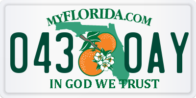 FL license plate 0430AY