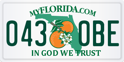 FL license plate 0430BE