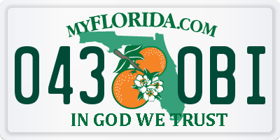 FL license plate 0430BI