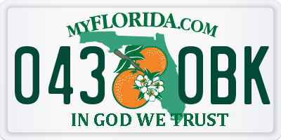 FL license plate 0430BK