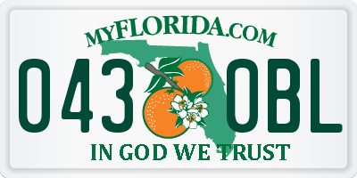 FL license plate 0430BL