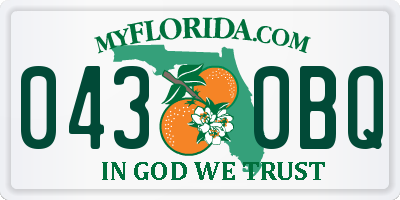 FL license plate 0430BQ