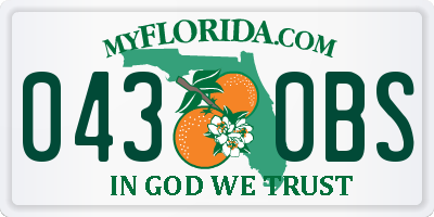 FL license plate 0430BS