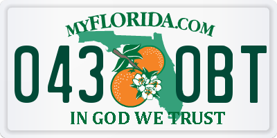 FL license plate 0430BT