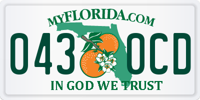 FL license plate 0430CD