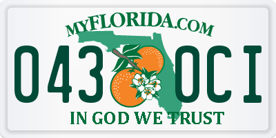 FL license plate 0430CI