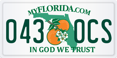 FL license plate 0430CS