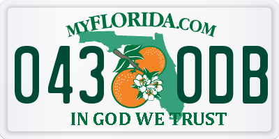 FL license plate 0430DB