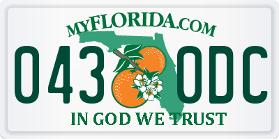 FL license plate 0430DC