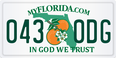 FL license plate 0430DG