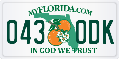 FL license plate 0430DK
