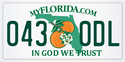 FL license plate 0430DL
