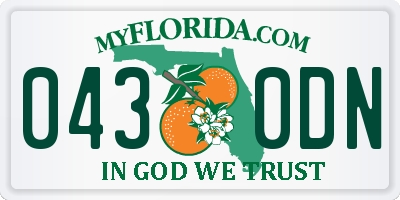 FL license plate 0430DN