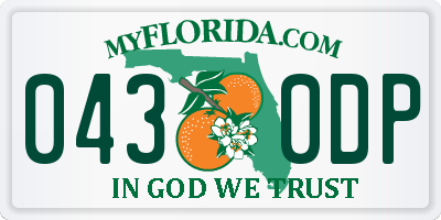 FL license plate 0430DP