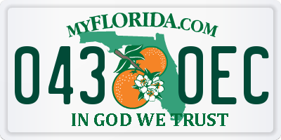 FL license plate 0430EC